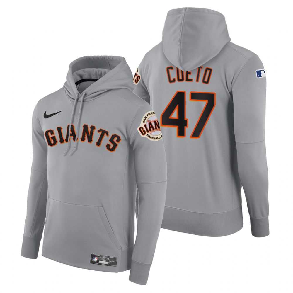 Men San Francisco Giants 47 Coeto gray road hoodie 2021 MLB Nike Jerseys